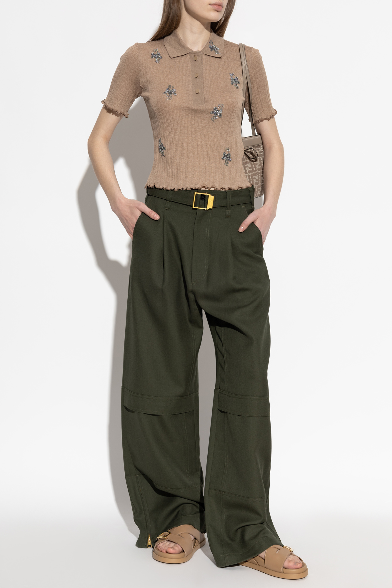 Beige Top with shimmering appliqués Fendi - Vitkac France Beige Top with shimmering appliqués Fendi - Vitkac France